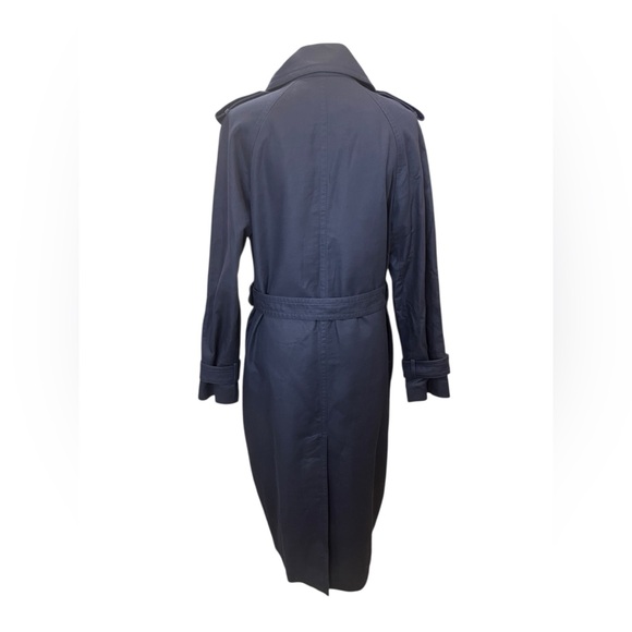 Ann Taylor Navy Double-Breasted Belted Trench Coat – Women’s Medium - Picture 7 of 15